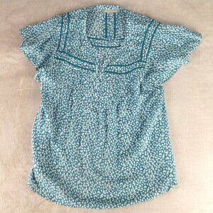 Daniel Rainn Aqua Embroidered Sleeveless Top Women's Size S